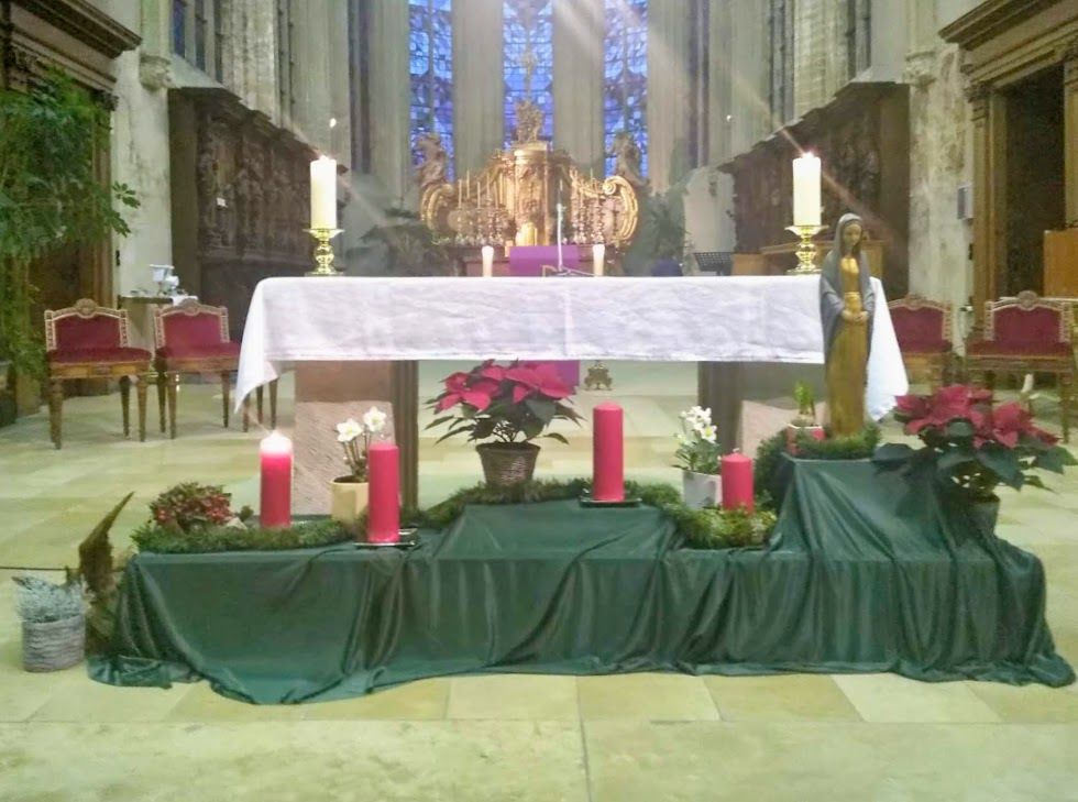 The first Advent candle is lit